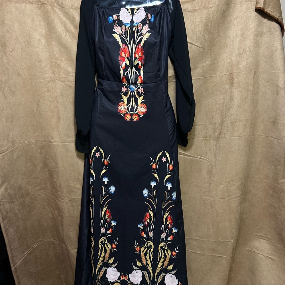 Elegant Black Floral Dress